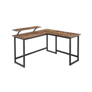 Hörnskrivbord med justerbar skärmhylla